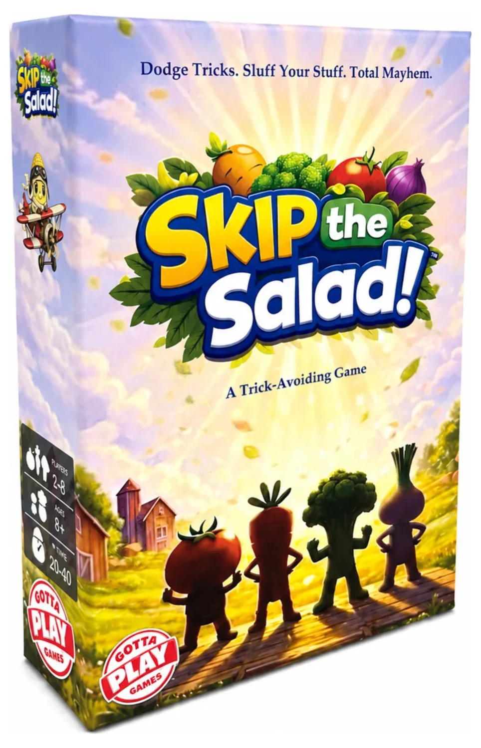 Skip the Salad! card game box